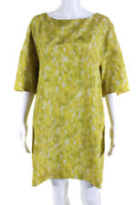 Dries Van Noten Womens Short Sleeve Abstract Mini Shift Dress Yellow Size IT 40 picture