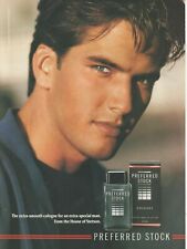 PREFERED STOCK fragrance vintage print ad from 1991 magazine sexy man Stetson picture