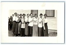 c1910's Womens Fall In Line Nelson Nebraska NE RPPC Photo Antique Postcard picture