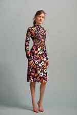 $2.5K Oscar de la Renta silk jacquard floral print dress sz 8 M picture