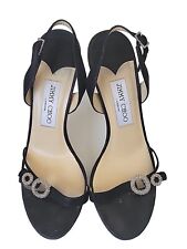 JIMMY CHOO Embellished Crystal Sandals US 7.5 EU 38 Stiletto Gem Sling Back picture