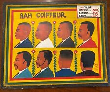 Original Painting African Barber Shop Sign Painted On Wood Vintage Highly Sought picture