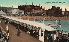 Vintage Postcard 1910's Brighton Point And West Pier Brighton, England picture