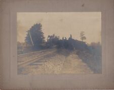 CARD MTG. PHOTO c.1908 Pennsylvania Railroad TRAIN WRECK PRR established 1846 2 picture