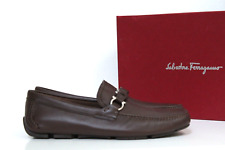 New sz 7.5 E SALVATORE FERRAGAMO Stuart Brown Leather Driving Loafer Men Shoes picture