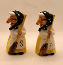 Vintage Health & Happiness Kitchen Witches Salt & Pepper Shakers Yellow Japan picture