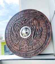 Handmade Viking Round Wooden Carving Shield Historical Reenactment Home Decor picture