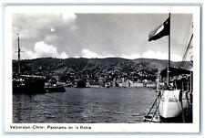 c1950's Bay Panorama Valparaiso Chile RPPC Photo Vintage Unposted Postcard picture