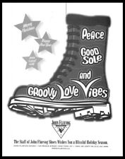 John Fluevog  Shoes Boots-Peace & Love --Vintage 1990s Fashion photo print ad picture