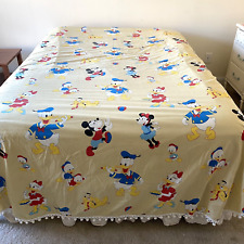 Vintage Fashion Manor Walt Disney Mickey and Friends Full Blanket Bedspread Poms picture