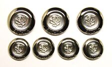 ESCADA Replacement Buttons 7 Silver Tone Metal & Acrylic Rose Insert  Good Cond. picture