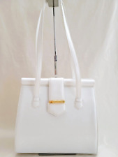 Yves Saint Laurent Shoulder Bag Ivory Saffiano Leather White Vintage picture