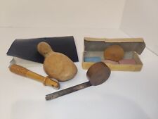 Lot Vintage Sewing Tools - Darning Egg Sock Foot Form Antique Measuring Tape Etc picture