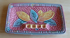 VTG Japan Pottery Ashtray Pink Blue Leaves Mid Century Modern MCM READ picture