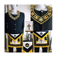 Hand Embroider Masonic Regalia Knight Templar Apron And Collar Black Velvet picture