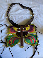 ETRO  Shoulder Bag Multi-color Butterfly Patches on White Leather (Barely Used) picture