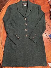 Vintage St. John Forest Green Tweed Blazer Jacket Size 8 Beautiful Buttons picture