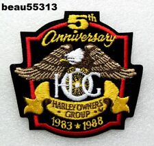 ⭐ ORIGINAL HARLEY DAVIDSON OWNERS GROUP 5th 1983-1988 ANNIVERSARY HOG PATCH picture