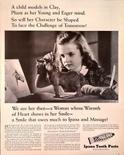 1944 Ipana Tooth Paste Girl Horse Model Smile Healthy Gums Vintage Print Ad picture