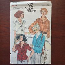Very Easy VOGUE Sz 14 Pattern blouse #9906 sewing loose, pullover 1970s UNCUT FF picture