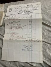 1907 Hand-Written Brooks Brothers Clothing Invoice Bill Of Sale New York City picture