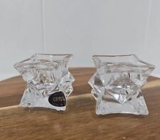 Set Of 2 Vintage 24% Lead Crystal Candle Holders Made In USA picture