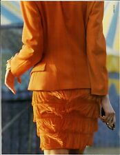 1991 Escada Original Print Ad Women's Spring Fashion Orange Fringe Skirt picture