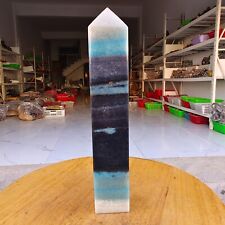 645g Trolleite Crystal Tower Point Obelisk Natural Rare Blue Quartz Healing Z760 picture