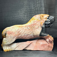 280g Natural Crystal Mineral Specimen. Amazon Stone. Hand-carved Tiger,Gift.QK picture