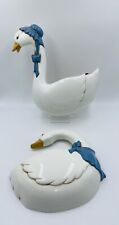 Vintage Burwood Goose Wall Pocket Wall Hanging Duck Blue Ribbon HOMCO picture