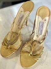 Jimmy Choo Boutique Yellow/Gold Strappy Heels Made in Italy picture