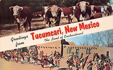 Tucumcari NM New Mexico Banner Cattle Southwest Parade Festival Vtg Postcard D4 picture