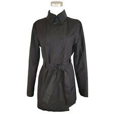 JIL SANDER 4-US 36-DE Black Belted Fleece Lined Snap-Up Coat Jacket $3280 Retail picture