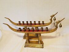 Antique pr Supennahong Sami Dragon Gondola Boat Brass Candle Holders FINAL LIST picture