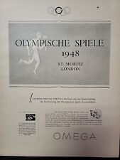 Omega Watch 1948 Olympics Print Ad Du Swiss Luxury Precision German Torch Rings picture