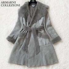 Armani Real Shearling Coat Belted Shawl Collar Boa picture