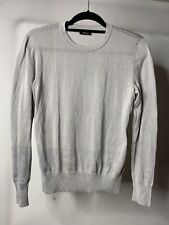 Akris Women's 4 Silk Top Long Sleeve Gray Knit Crew Neck Basic Casual Luxury picture