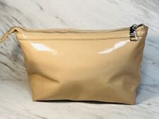Steve Madden Cosmetic Makeup Bag Tan Gold Accents 11”x7”x5” picture