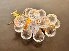 Large Swarovski Crystal 15 Grape Cluster Crystals Gold Gilt Leaf picture