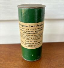 Antique Remedy Philippine Foot Powder Tin, 1920s Metal/Cardboard Atlantic City picture