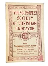 1912 Young Peoples Society Christian Endeavor Portland OR Meeting Topics JQE1 picture