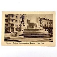 Vintage Postcard Graziosi Monumental Fountains Modena Two Rivers Scalloped Edge picture