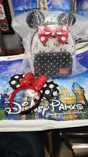 2021 Disney Parks Loungefly Minnie Sequin Polka Dot Backpack & Sequin Ears - NWT picture