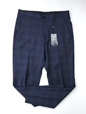 A|X ARMANI EXCHANGE Men's Slim-Fit Dress Pants 30 x 30 Navy Blue Plaid picture