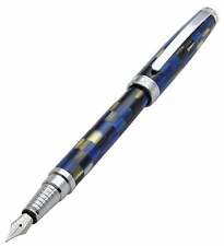 Xezo Handcrafted Urbanite Blue Fountain Pen, Fine Nib. Chrome, Serialized & LE picture