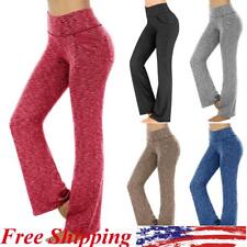 Women High Waist Stretch Yoga Pants Bootcut Flare Wide Leg Leggings Fitness Gym picture
