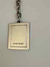 Nine West Rectangle Stainless Steel Keychain Key Ring Chain Fob Hang Tag picture