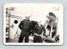Wd3  Original Photo Korean War 1950's US Navy Sailor on Gangway watch 011a picture