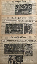 London Olympics 1948 Lot Of 3 NY Times Newspapers Harrison Dillard Ray Cochran picture