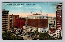Columbus OH-Ohio, State Capitol Dome, Aerial, Antique Vintage c1919 Postcard picture